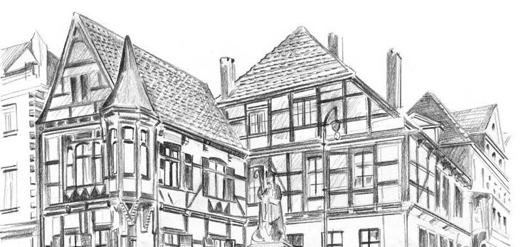 Zeichnung Gebäude Liboriberg